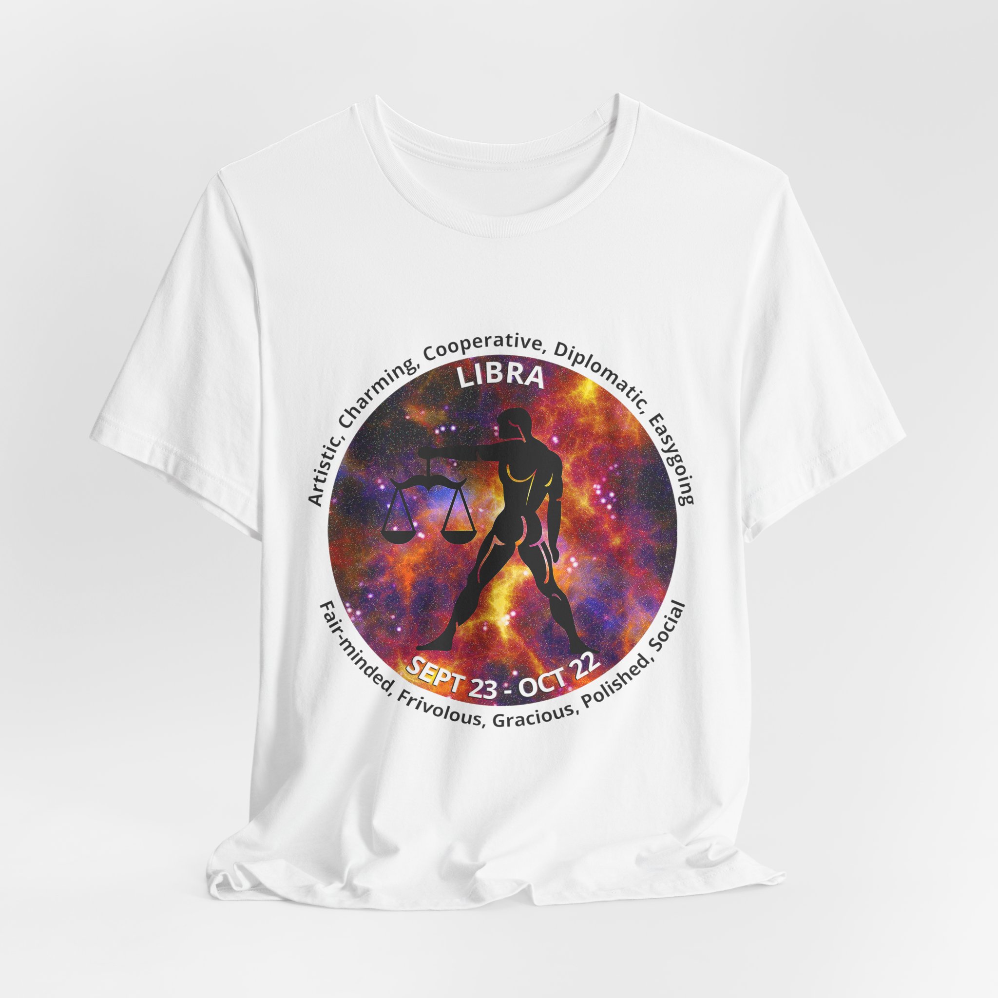 Astro Wht 07 Libra Unisex Tee - Image 4