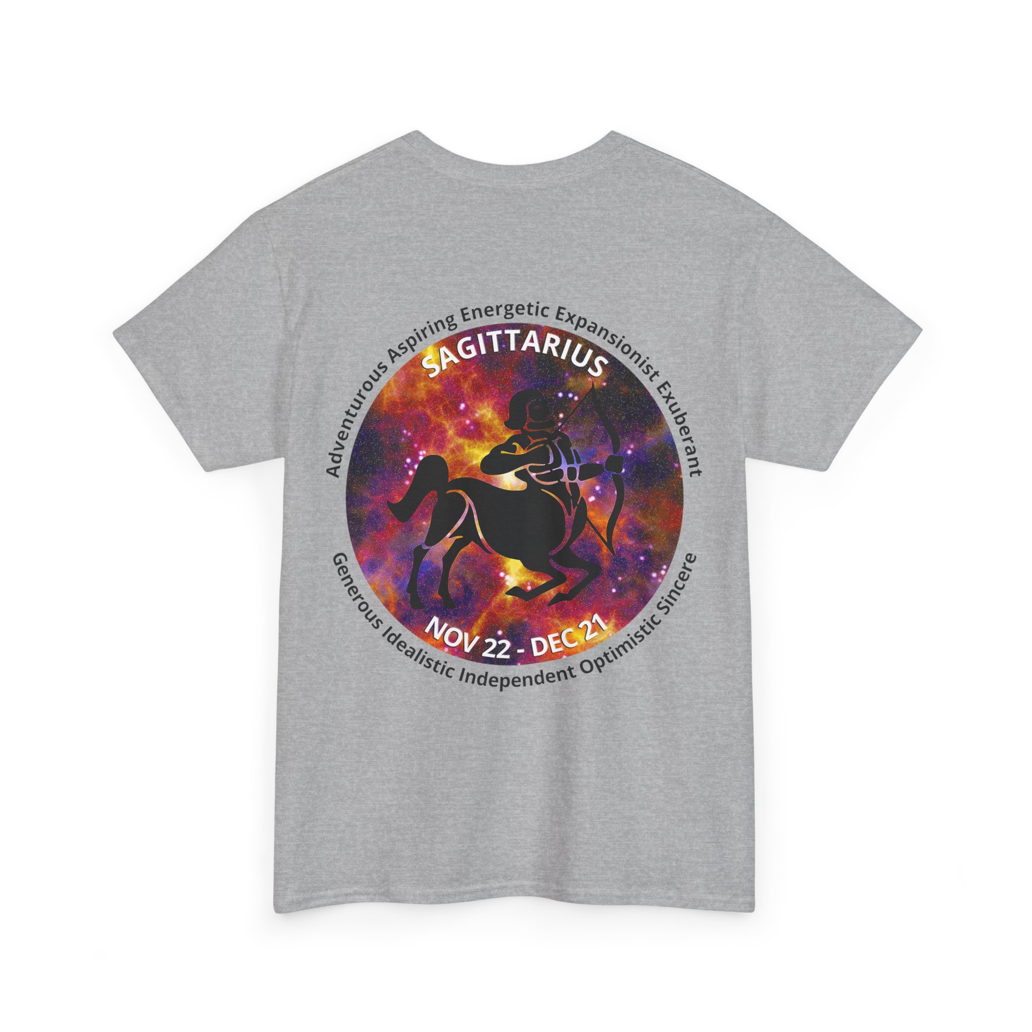 09 Sagittarius Unisex Heavy Cotton Tee - Small Z Sign - Image 8