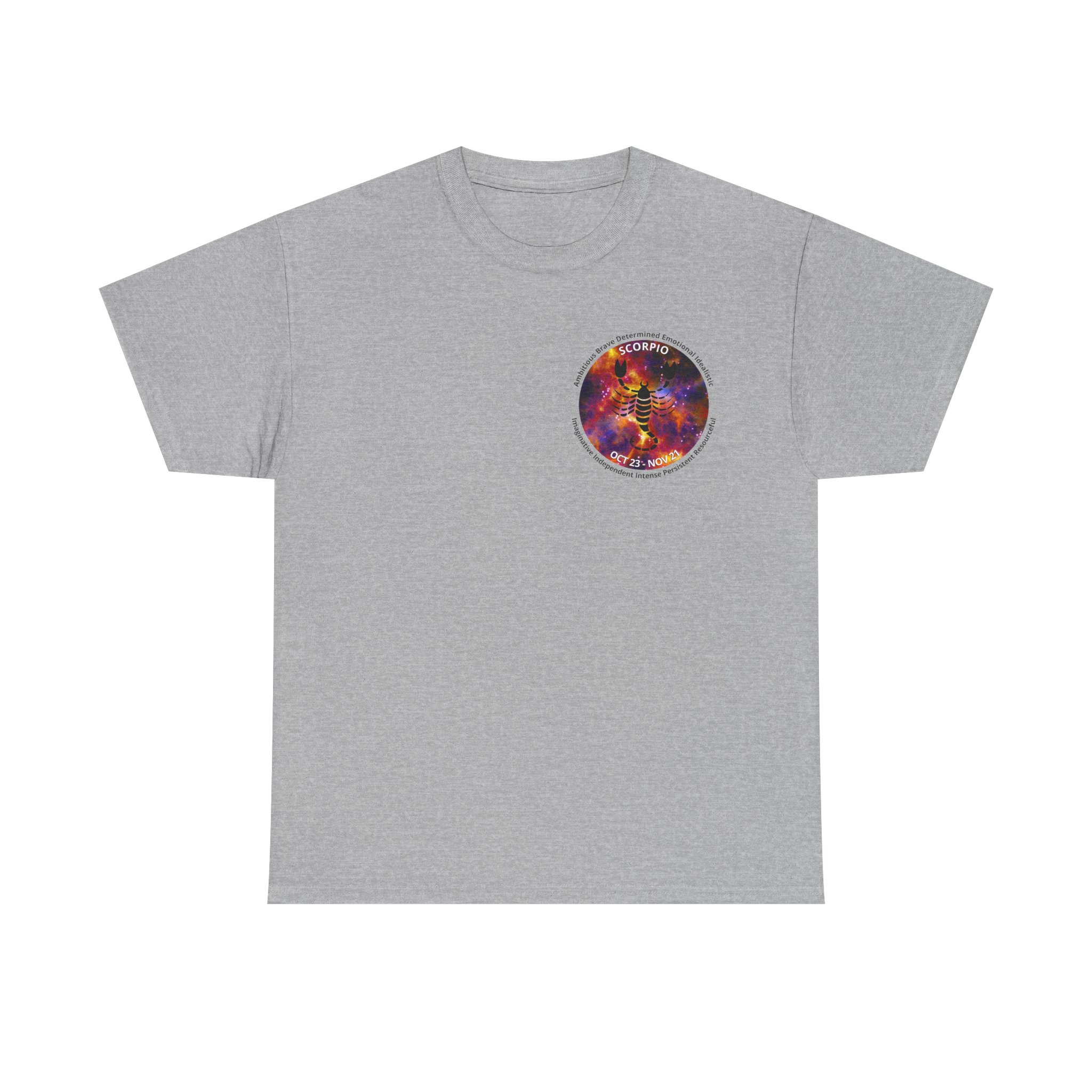 08 Scorpio Unisex Heavy Cotton Tee - Small Z Sign - Image 5