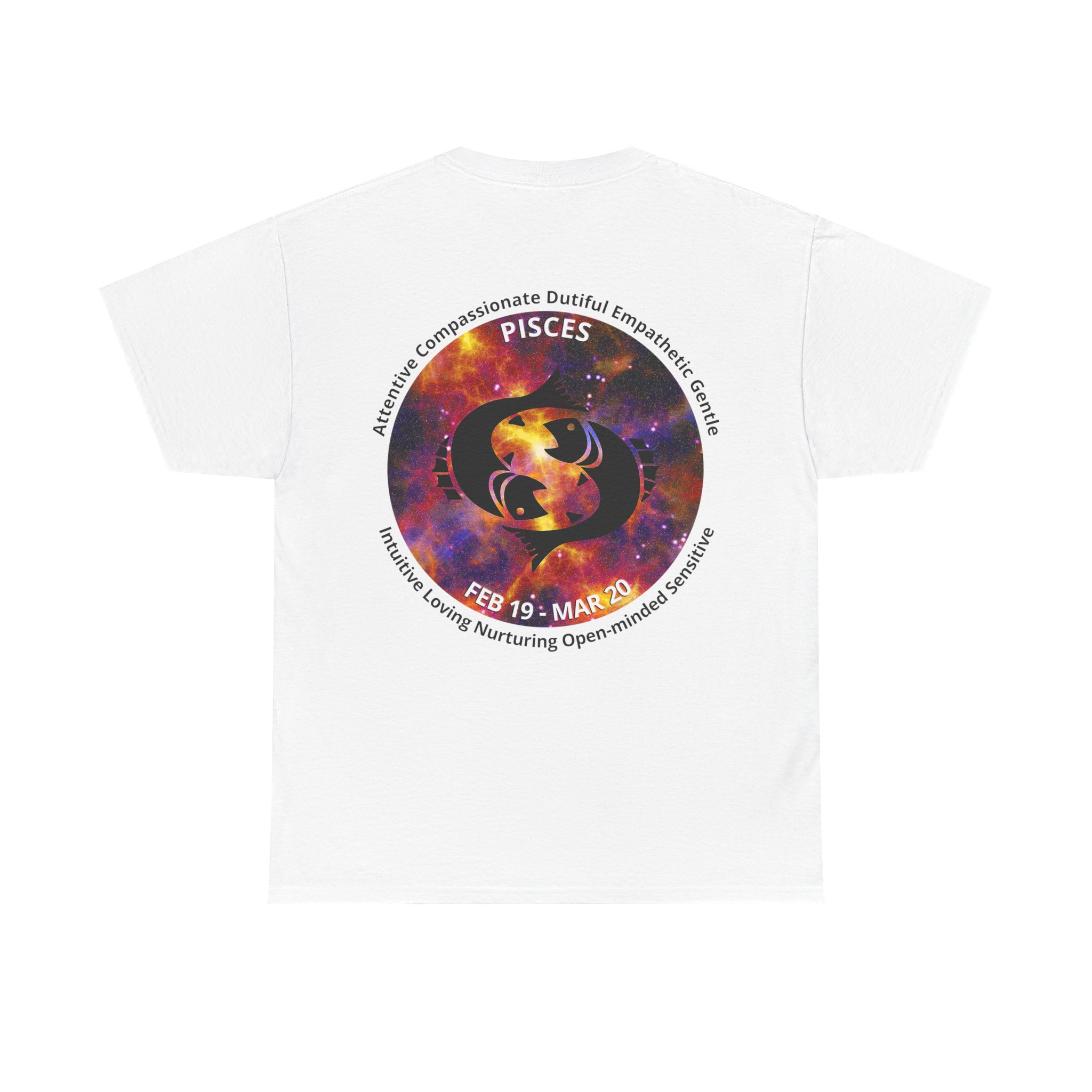 12 Pisces Unisex Heavy Cotton Tee - Small Z Sign - Image 2