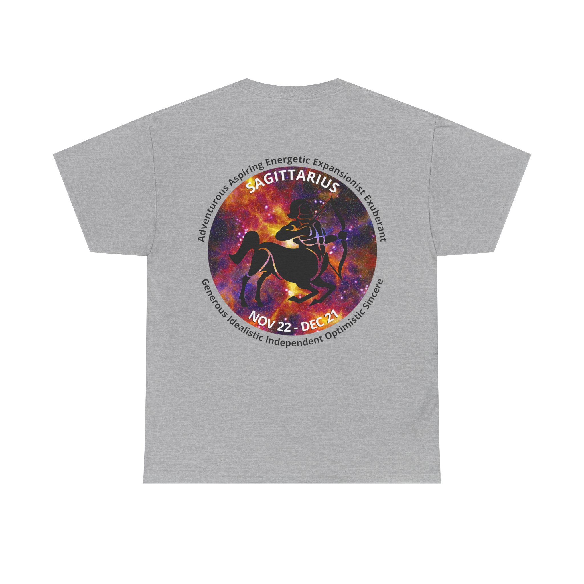 09 Sagittarius Unisex Heavy Cotton Tee - Small Z Sign - Image 6