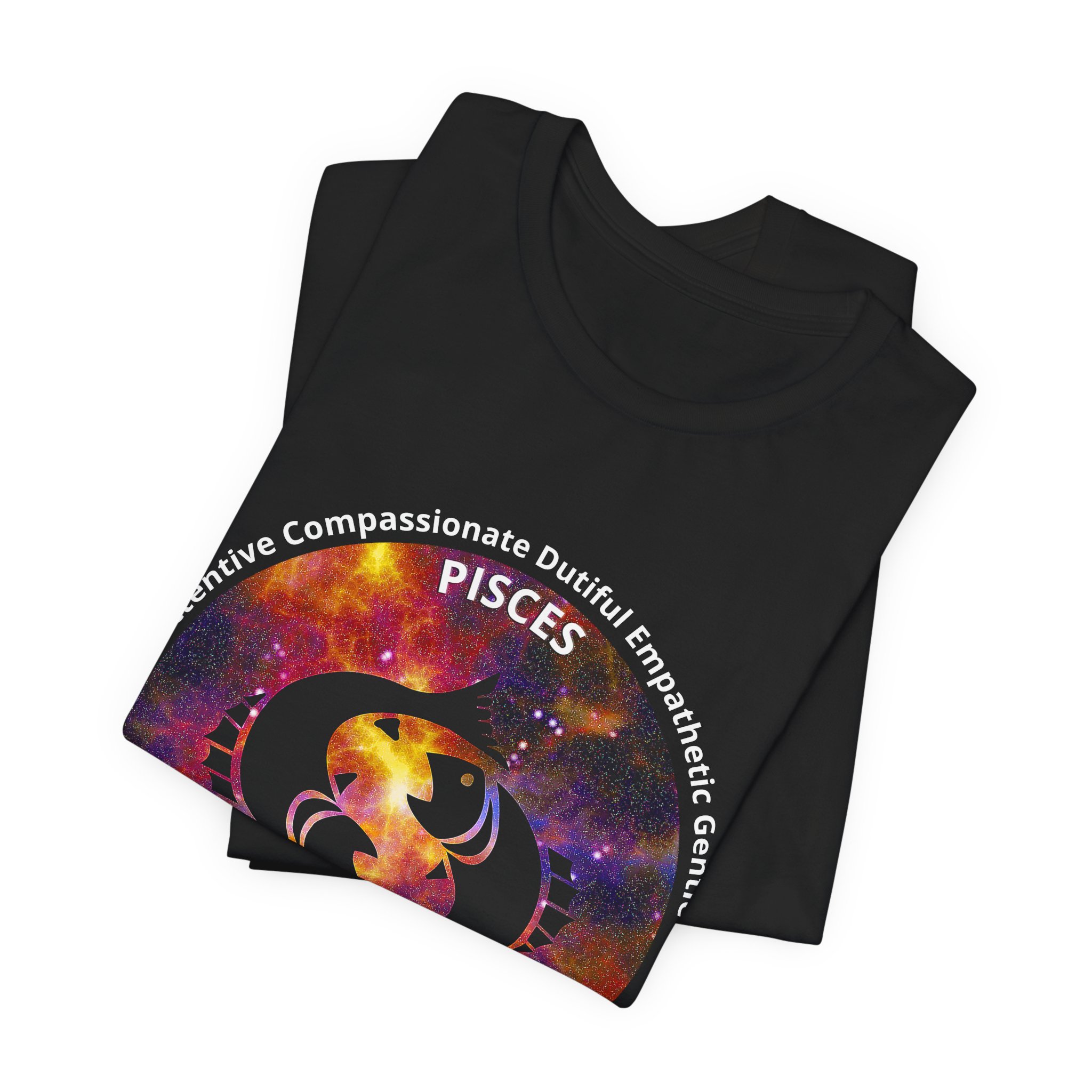 Astro Blk 12 Pisces Unisex Tee - Image 3