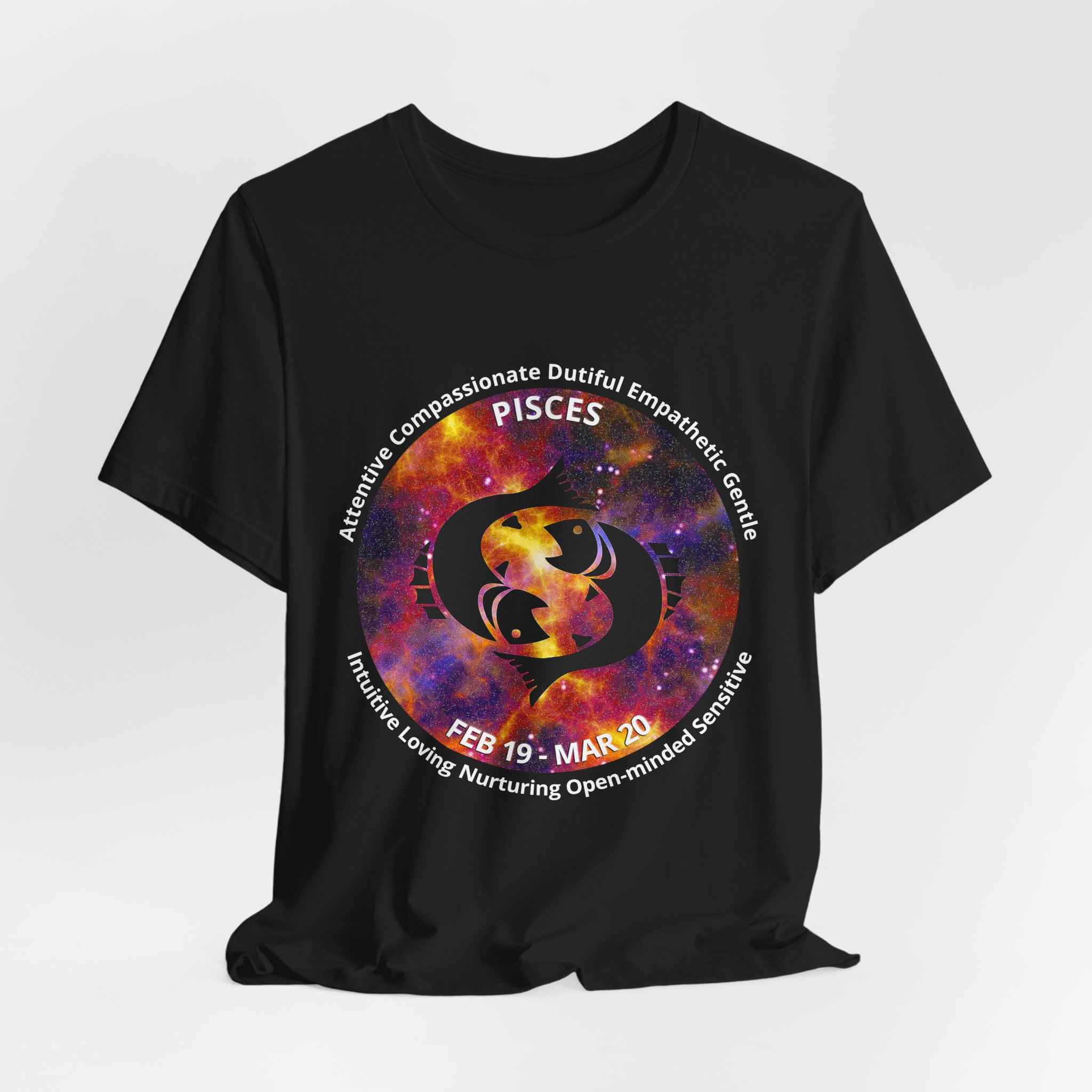 Astro Blk 12 Pisces Unisex Tee - Image 4
