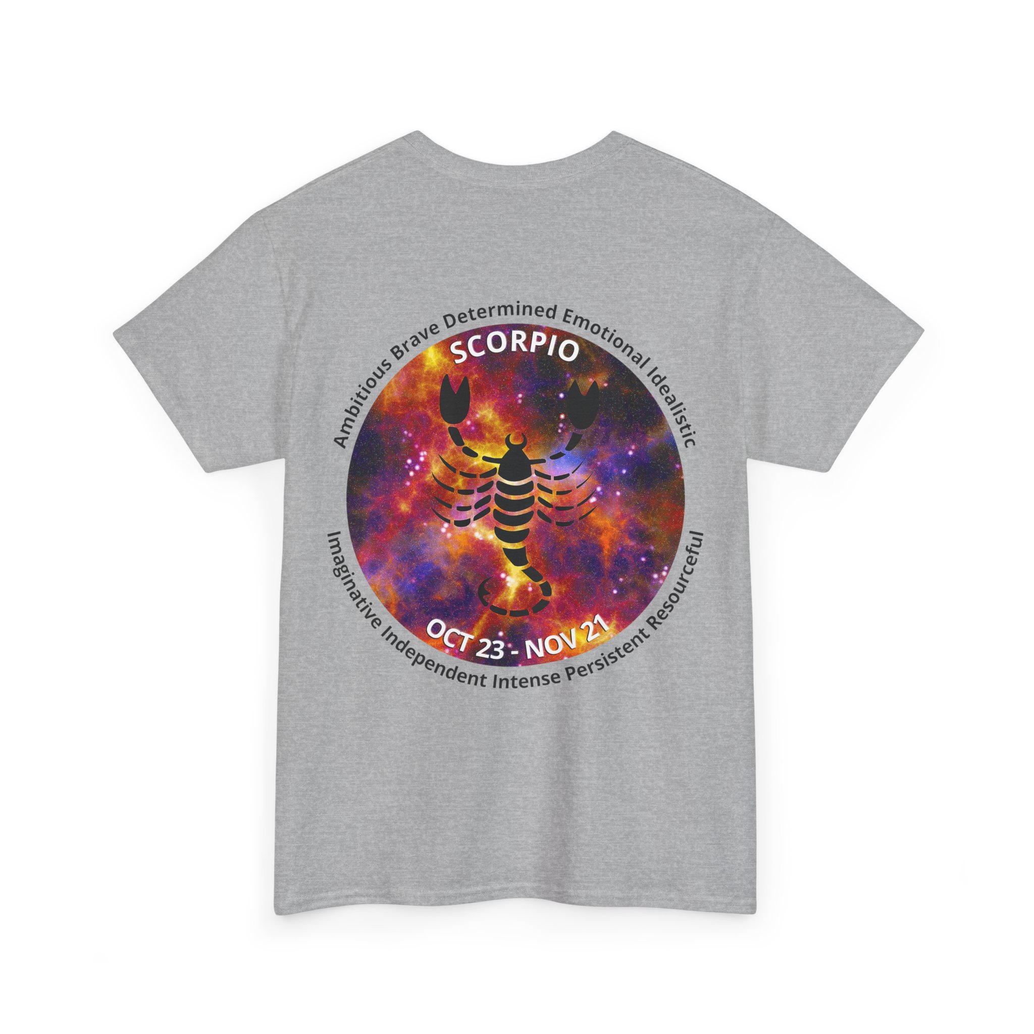 08 Scorpio Unisex Heavy Cotton Tee - Small Z Sign - Image 8