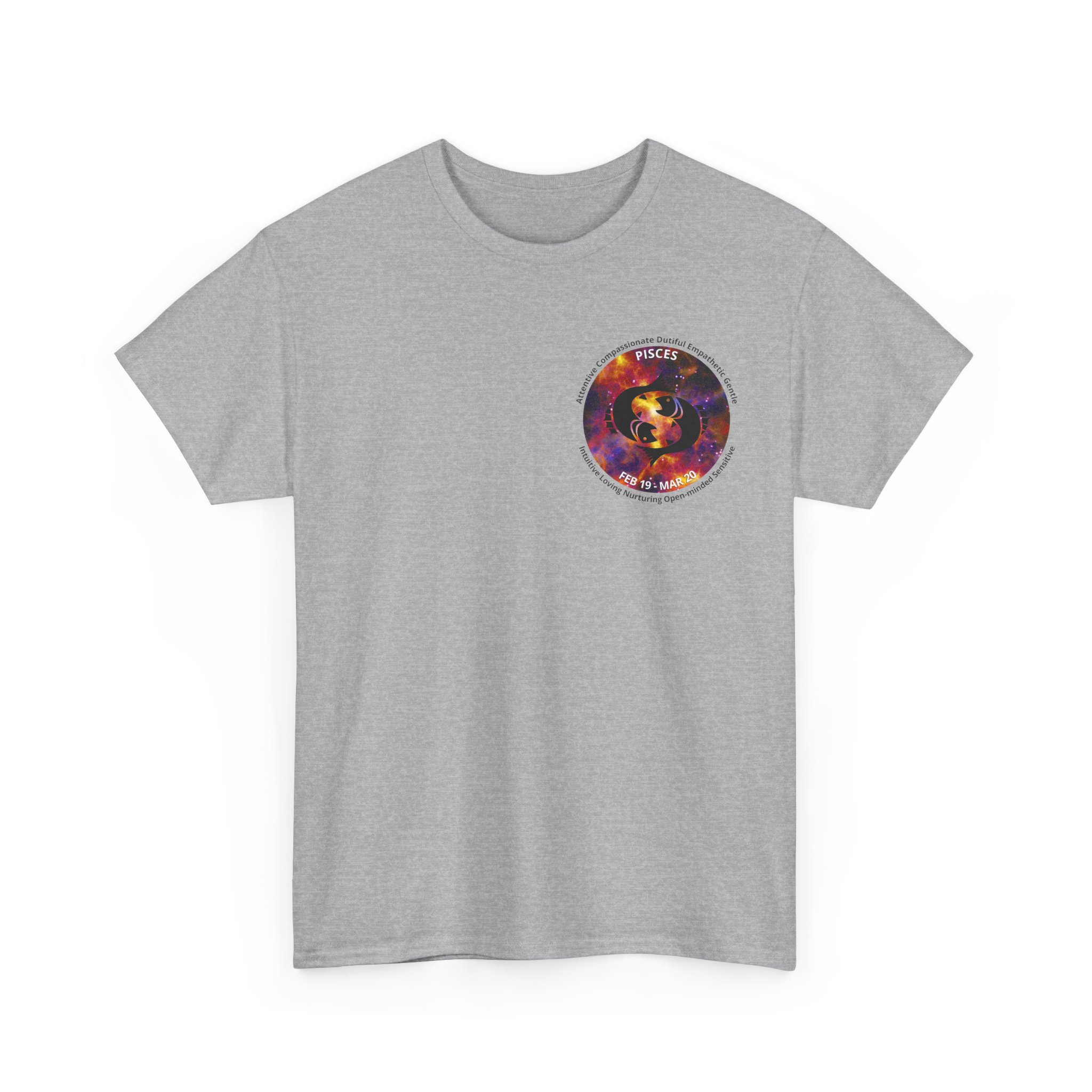 12 Pisces Unisex Heavy Cotton Tee - Small Z Sign - Image 7