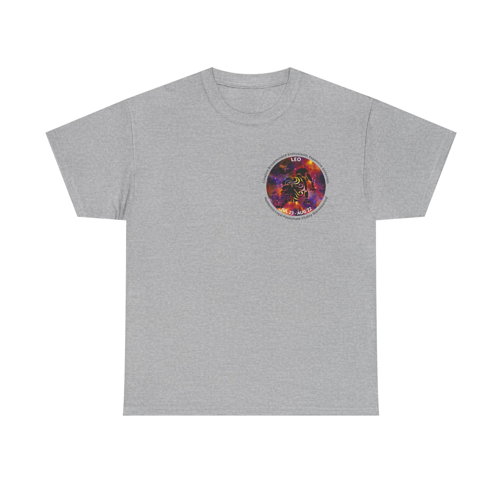 05 Leo Unisex Heavy Cotton Tee - Small Z Sign - Image 5