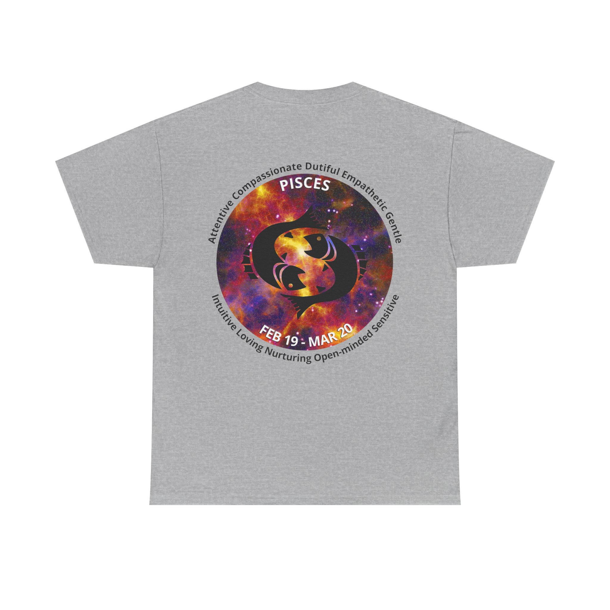 12 Pisces Unisex Heavy Cotton Tee - Small Z Sign - Image 6