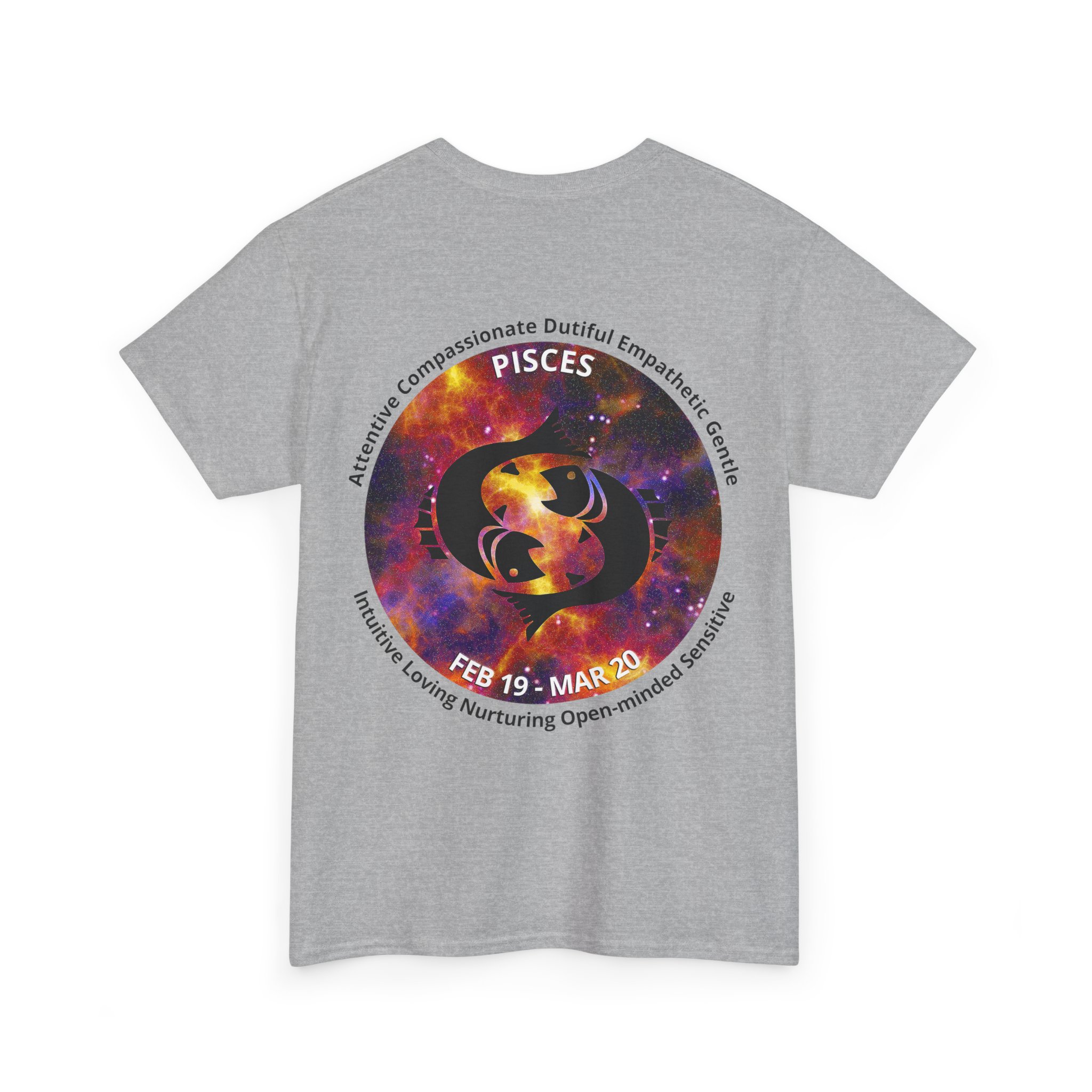 12 Pisces Unisex Heavy Cotton Tee - Small Z Sign - Image 8