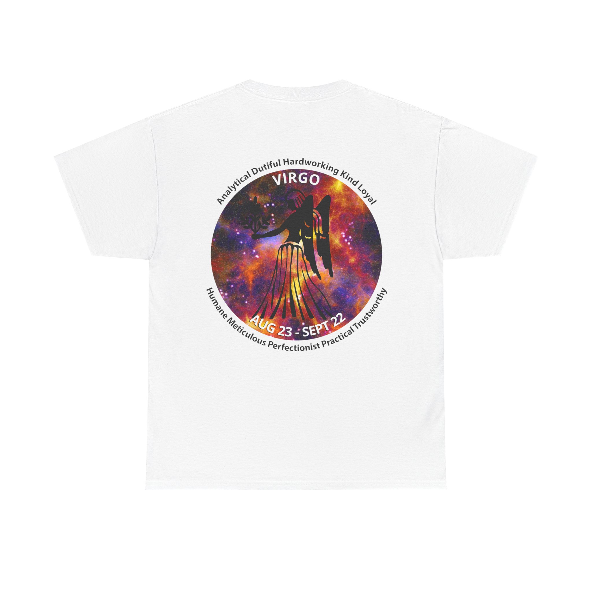 06 Virgo Unisex Heavy Cotton Tee - Small Z Sign - Image 2