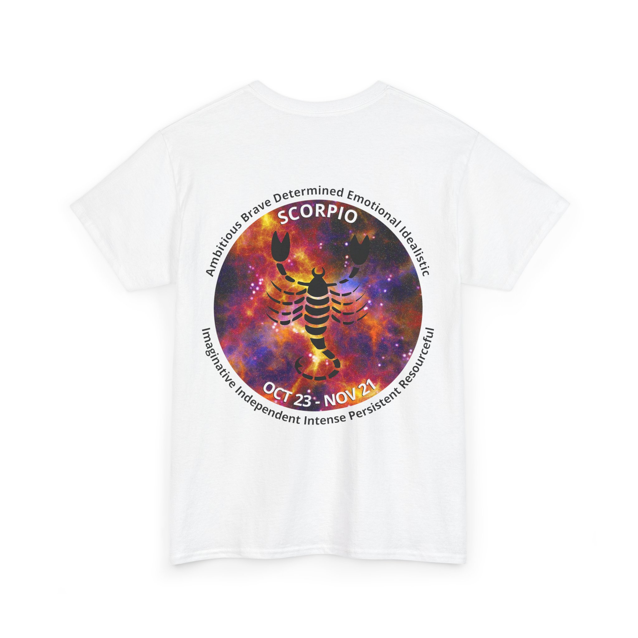 08 Scorpio Unisex Heavy Cotton Tee - Small Z Sign - Image 4