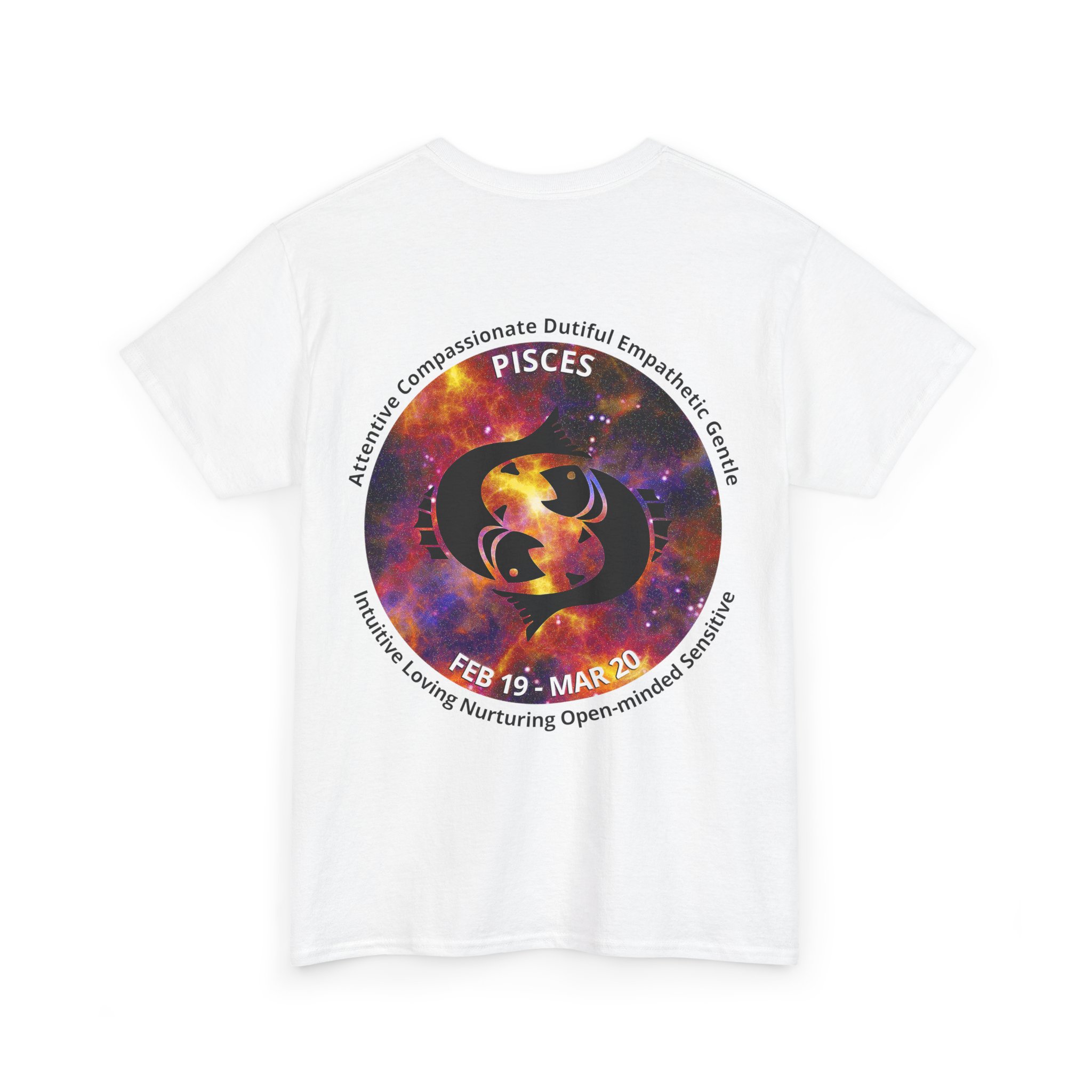 12 Pisces Unisex Heavy Cotton Tee - Small Z Sign - Image 4