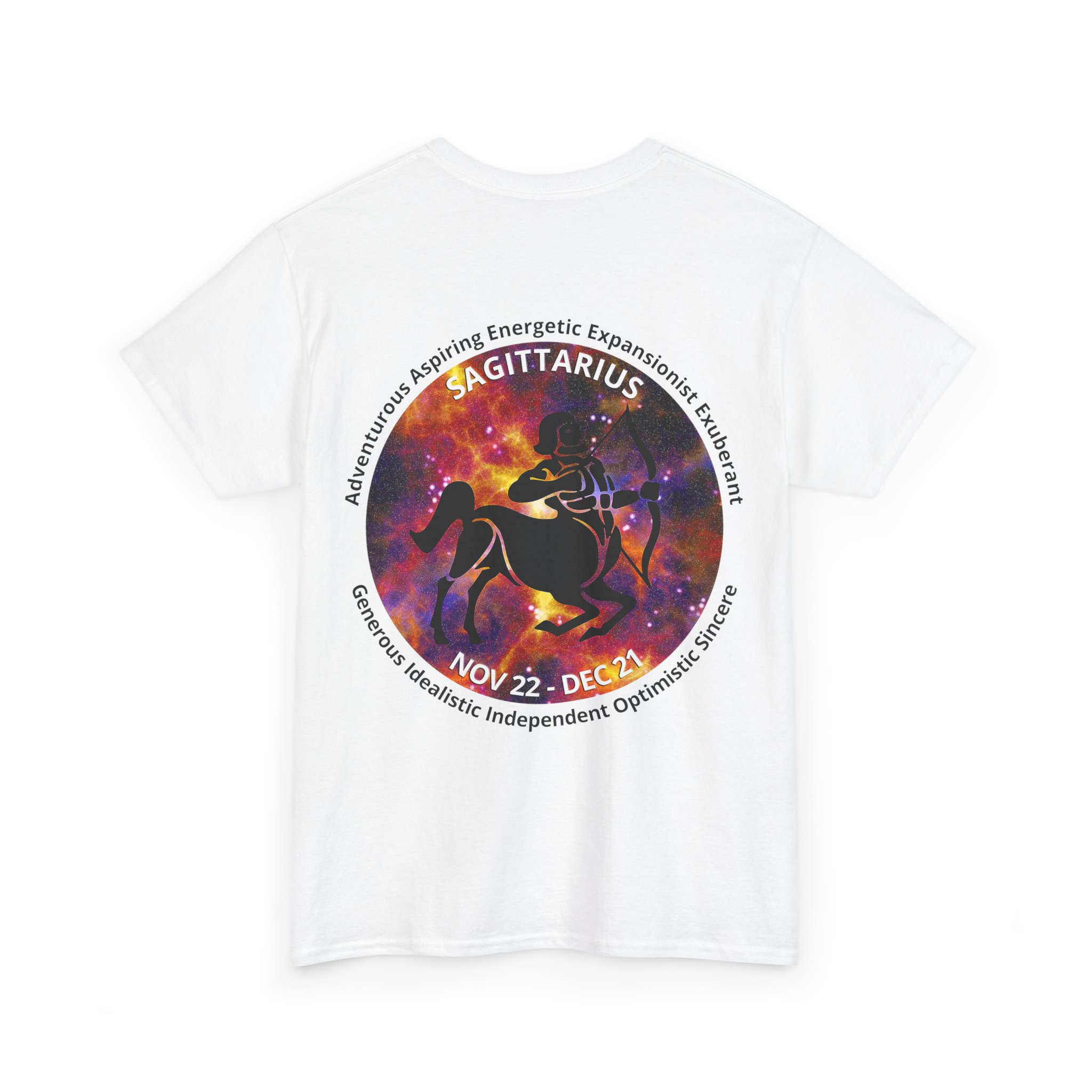 09 Sagittarius Unisex Heavy Cotton Tee - Small Z Sign - Image 4