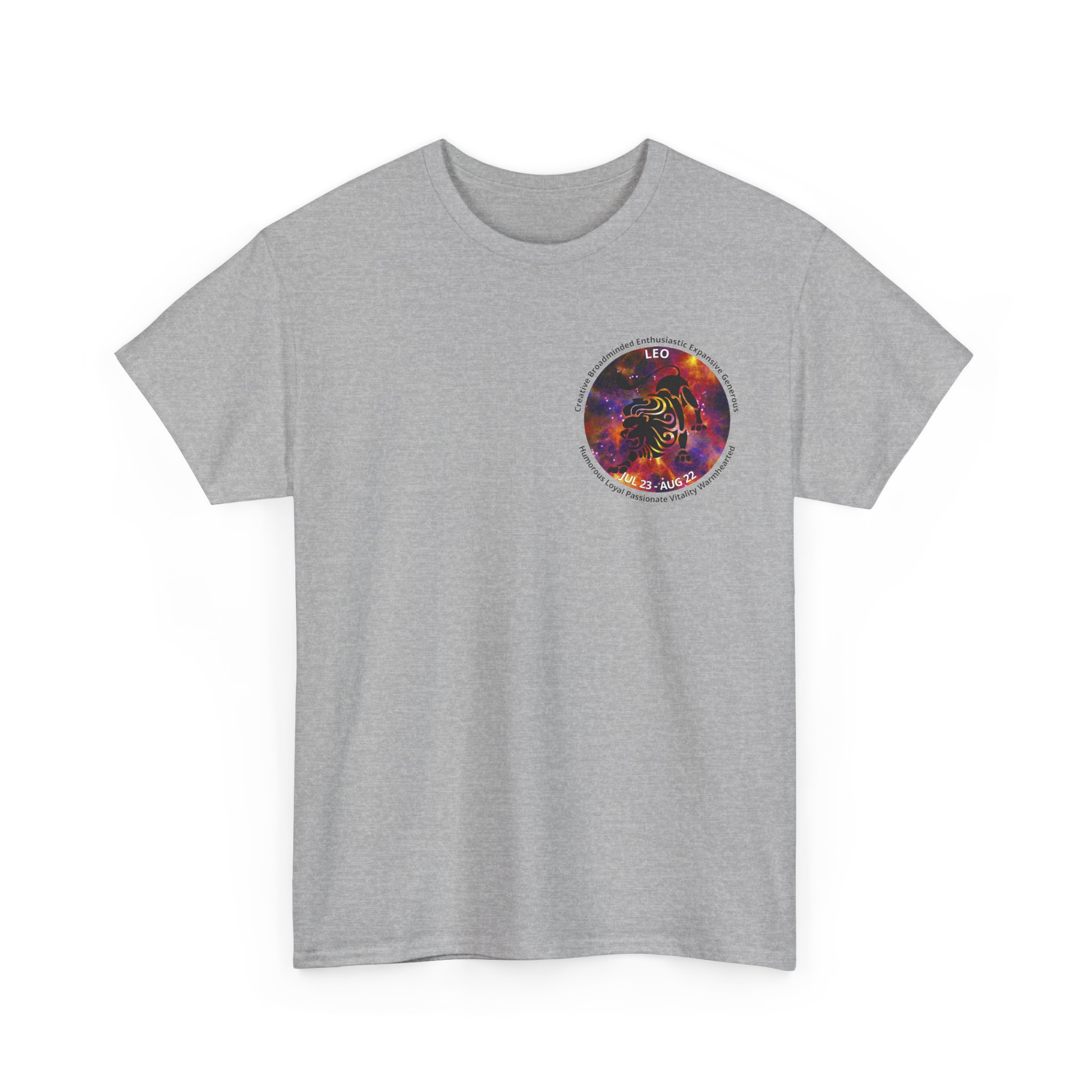 05 Leo Unisex Heavy Cotton Tee - Small Z Sign - Image 7