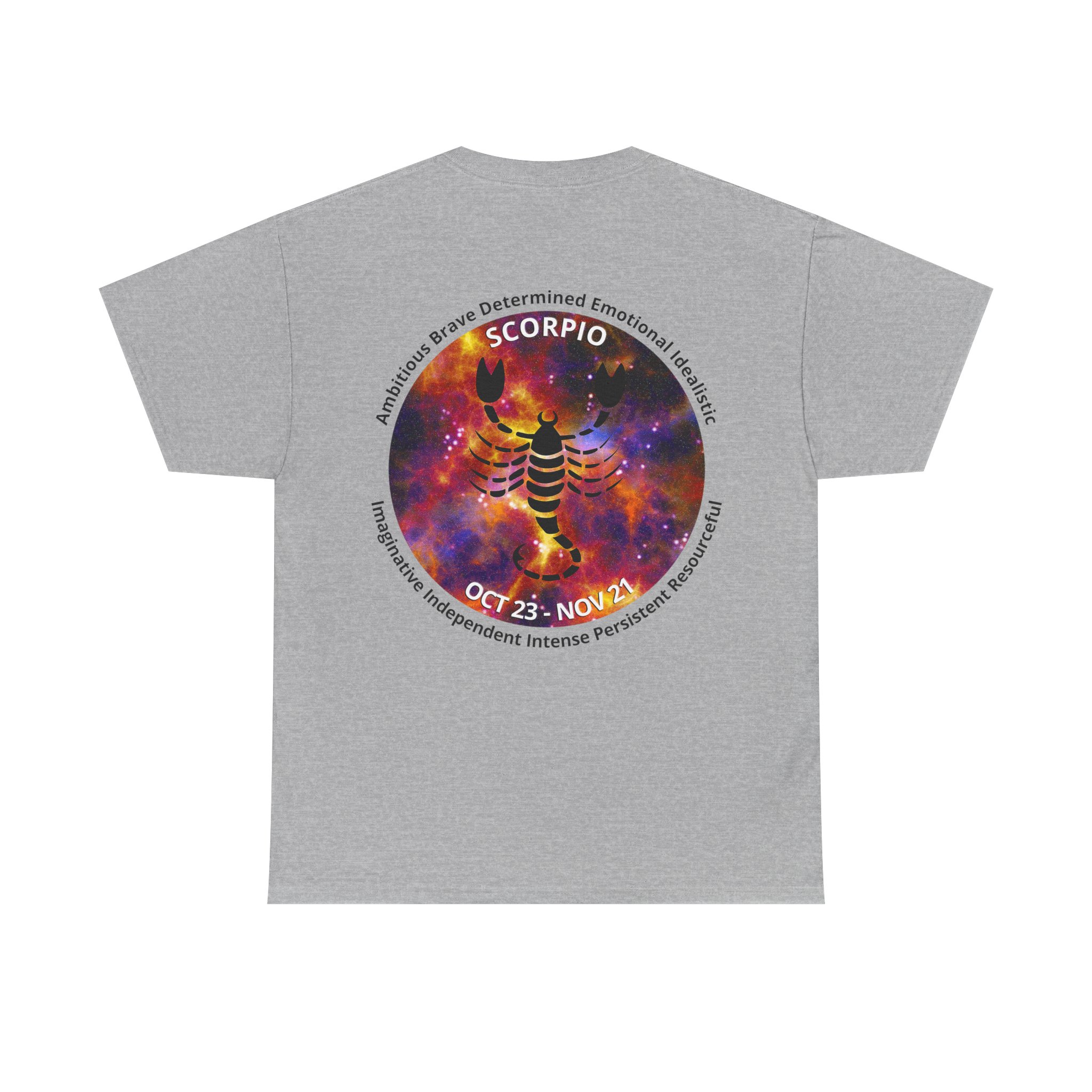 08 Scorpio Unisex Heavy Cotton Tee - Small Z Sign - Image 6