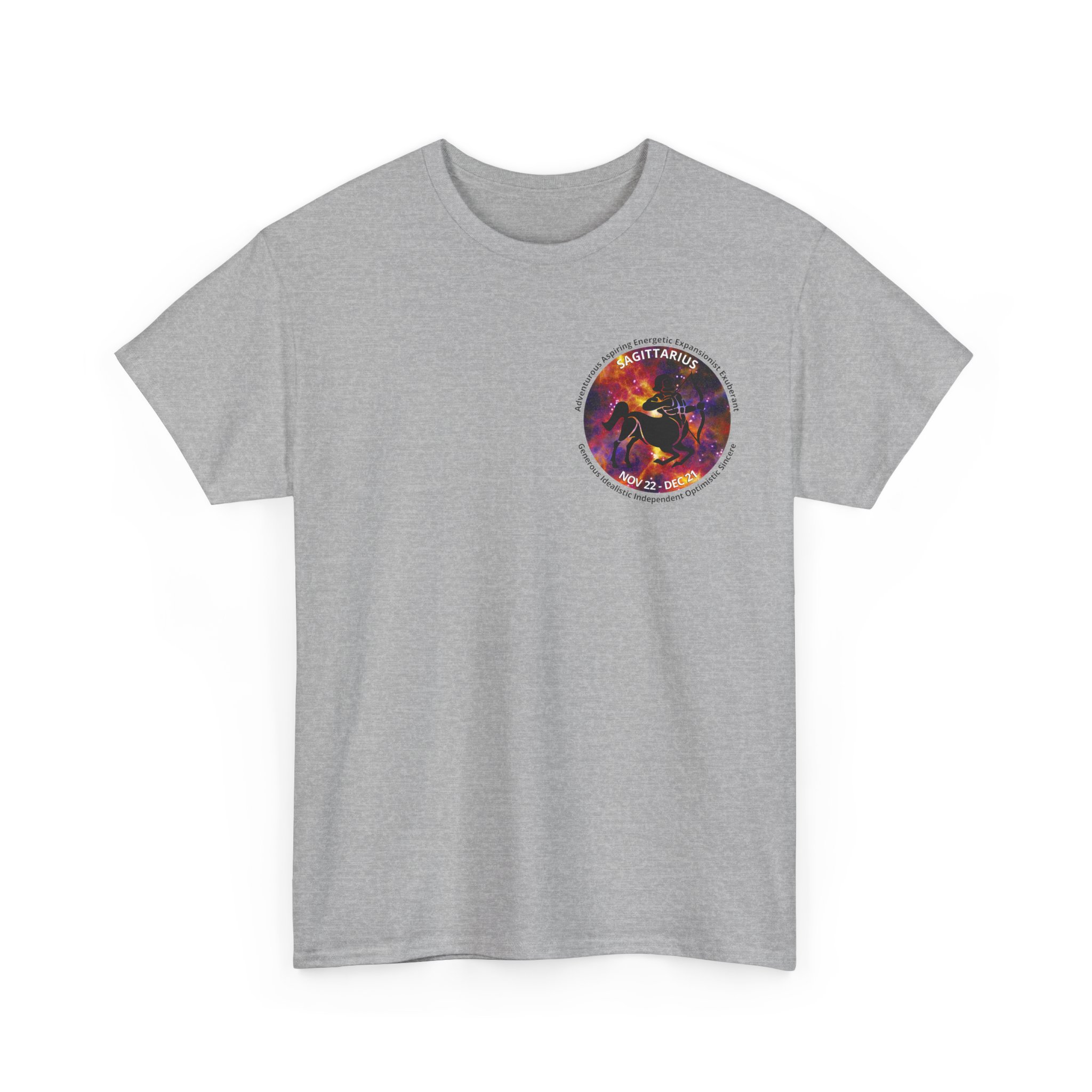 09 Sagittarius Unisex Heavy Cotton Tee - Small Z Sign - Image 7
