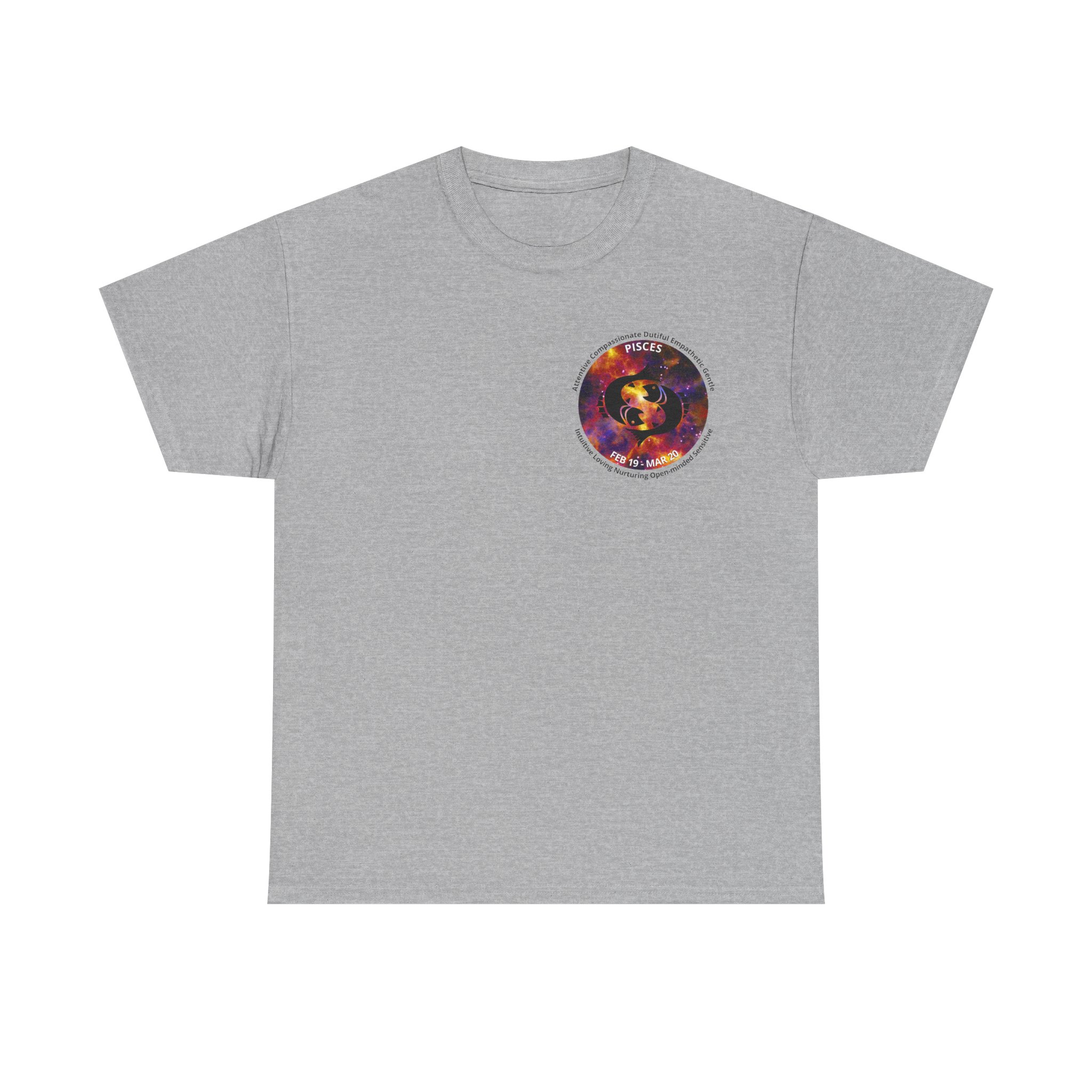 12 Pisces Unisex Heavy Cotton Tee - Small Z Sign - Image 5
