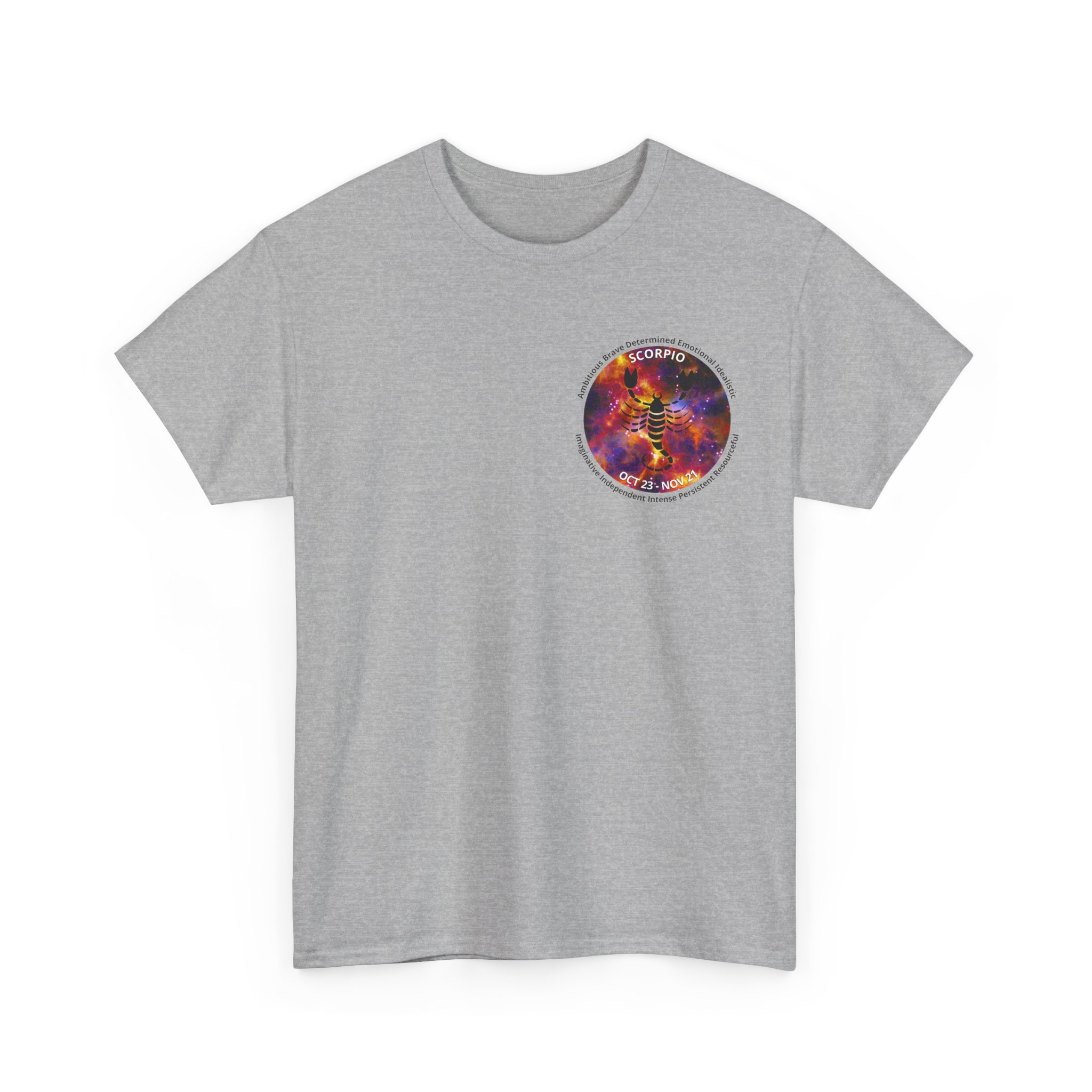 08 Scorpio Unisex Heavy Cotton Tee - Small Z Sign - Image 7