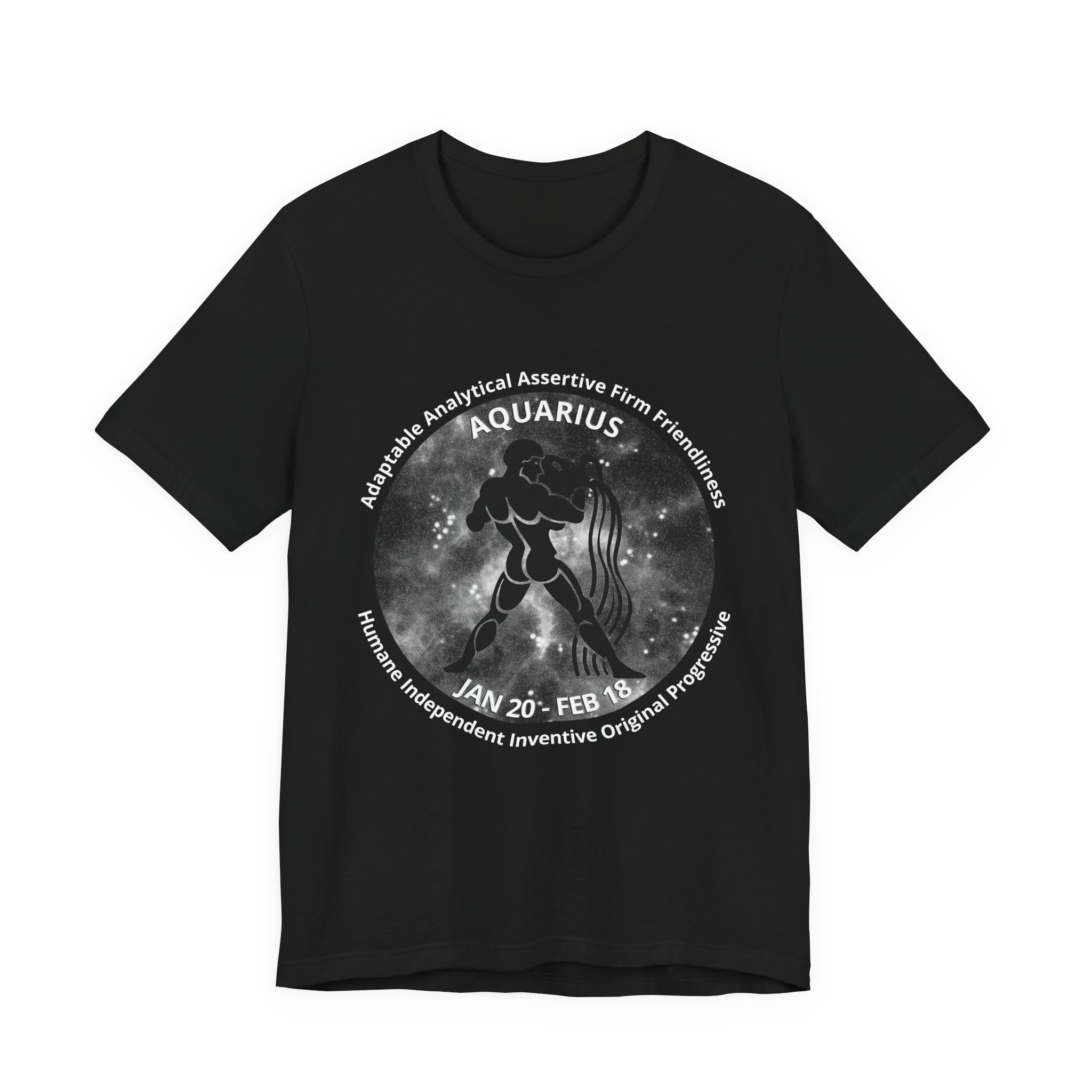 Astro Blk 11 Aquarius Unisex Tee (B&W)