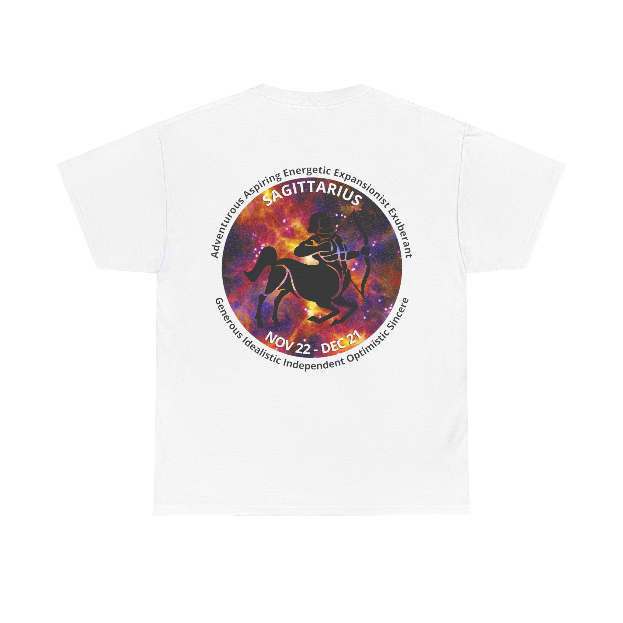 09 Sagittarius Unisex Heavy Cotton Tee - Small Z Sign - Image 2