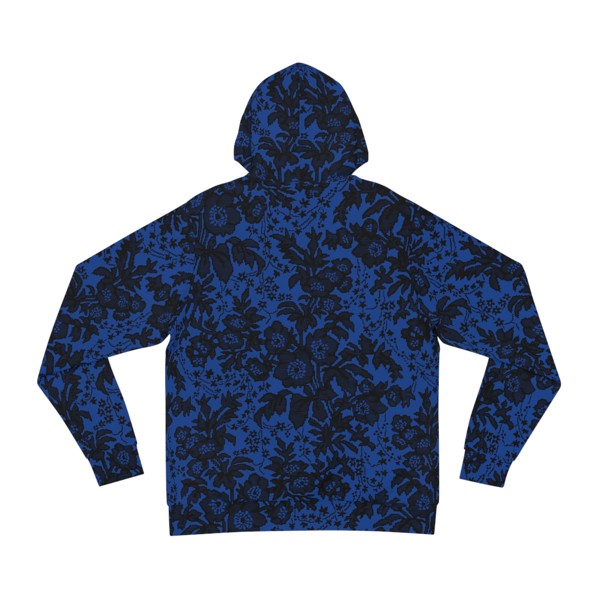 Dark Blue Floral Hoodie - Image 3