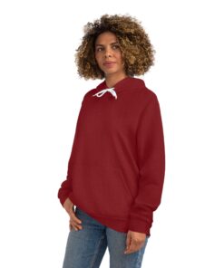Dark Red Knit-Illusion Hoodie