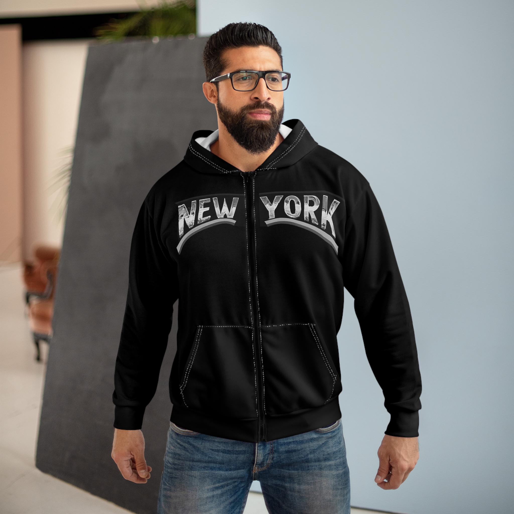 New York Skyline Unisex Zip Hoodie