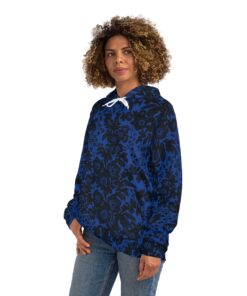 Dark Blue Floral Hoodie