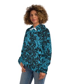 Turquoise Floral Hoodie