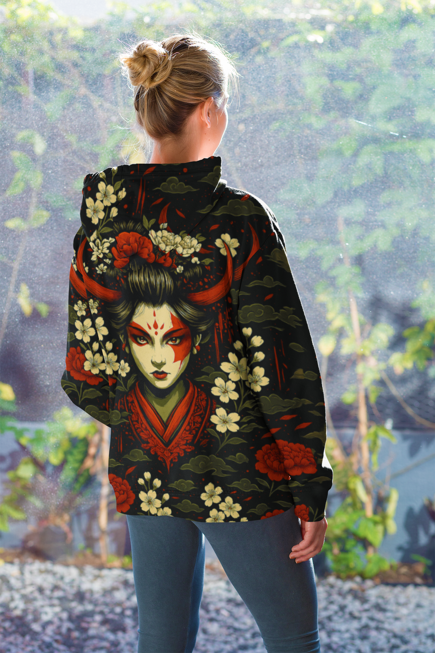The Red Flower Spirit of Vengeance Pullover Hoodie (Unisex) - Image 2
