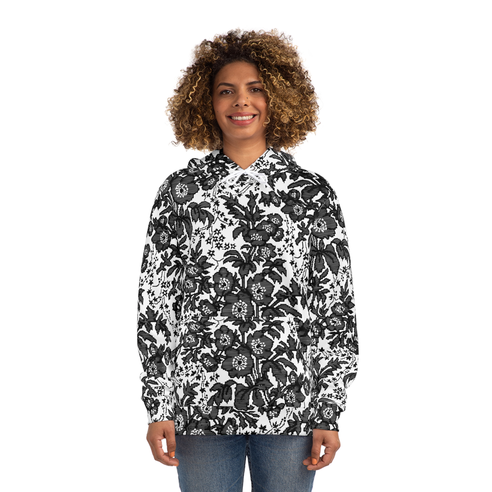 White Floral Hoodie - Image 5