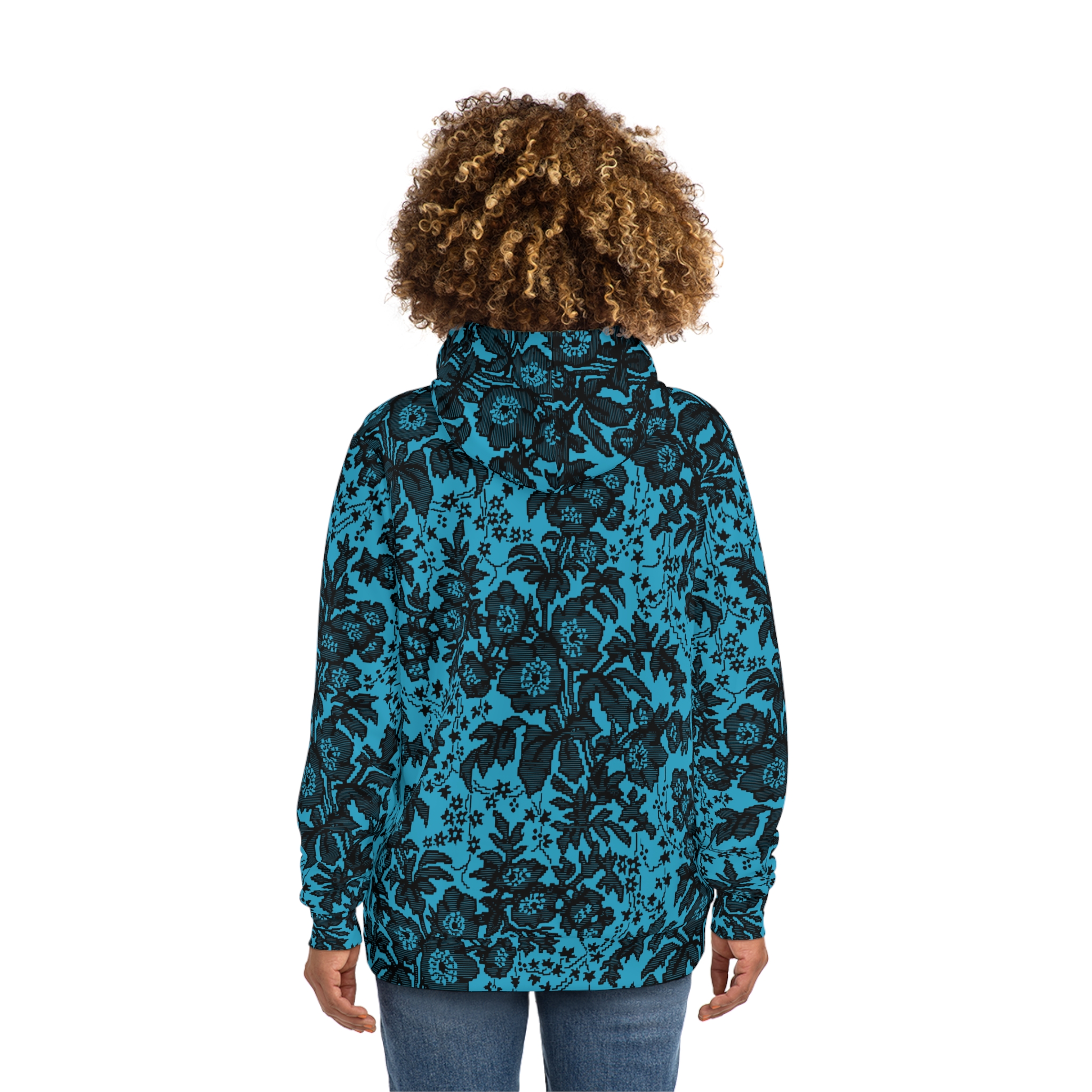Turquoise Floral Hoodie - Image 4