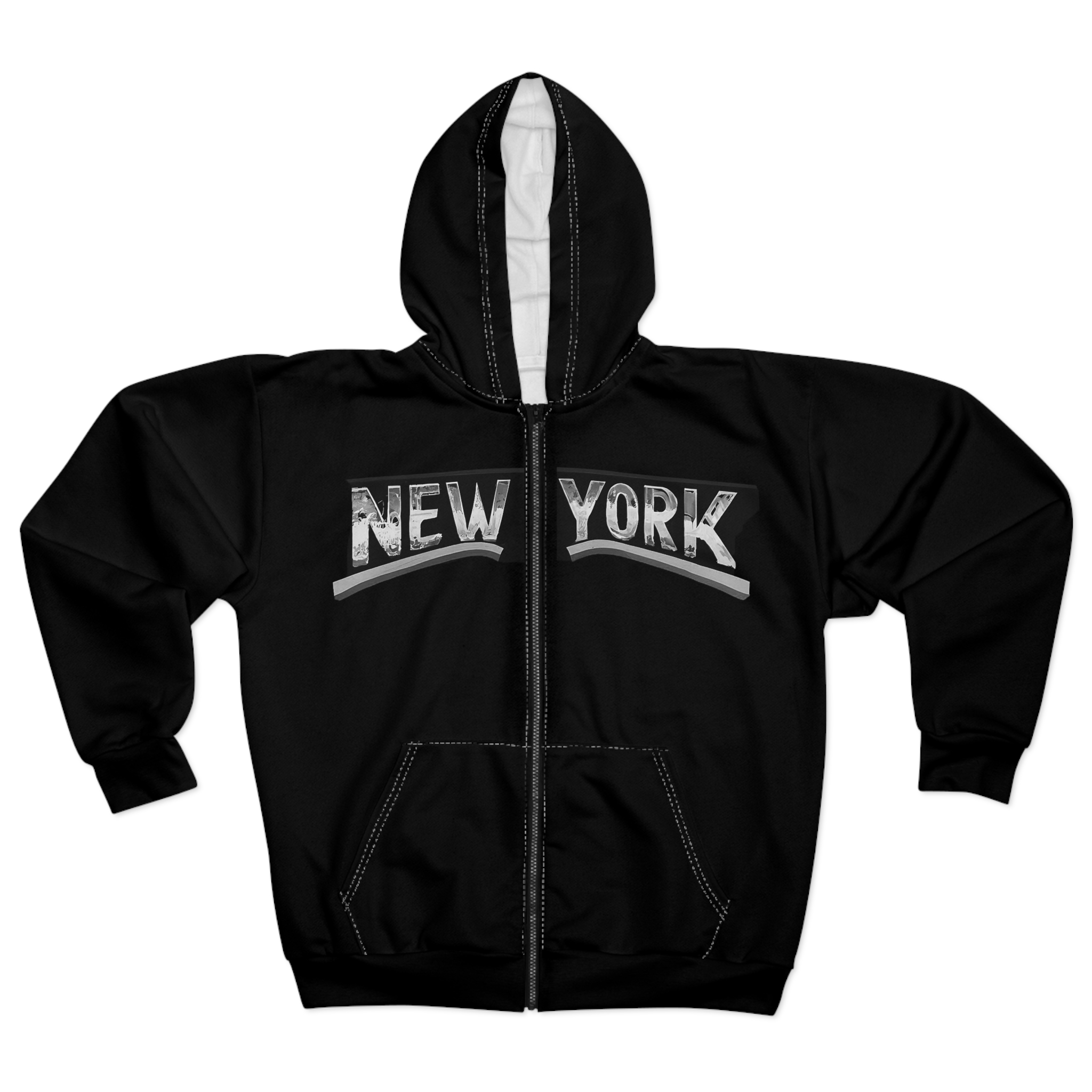 New York Skyline Unisex Zip Hoodie - Image 3