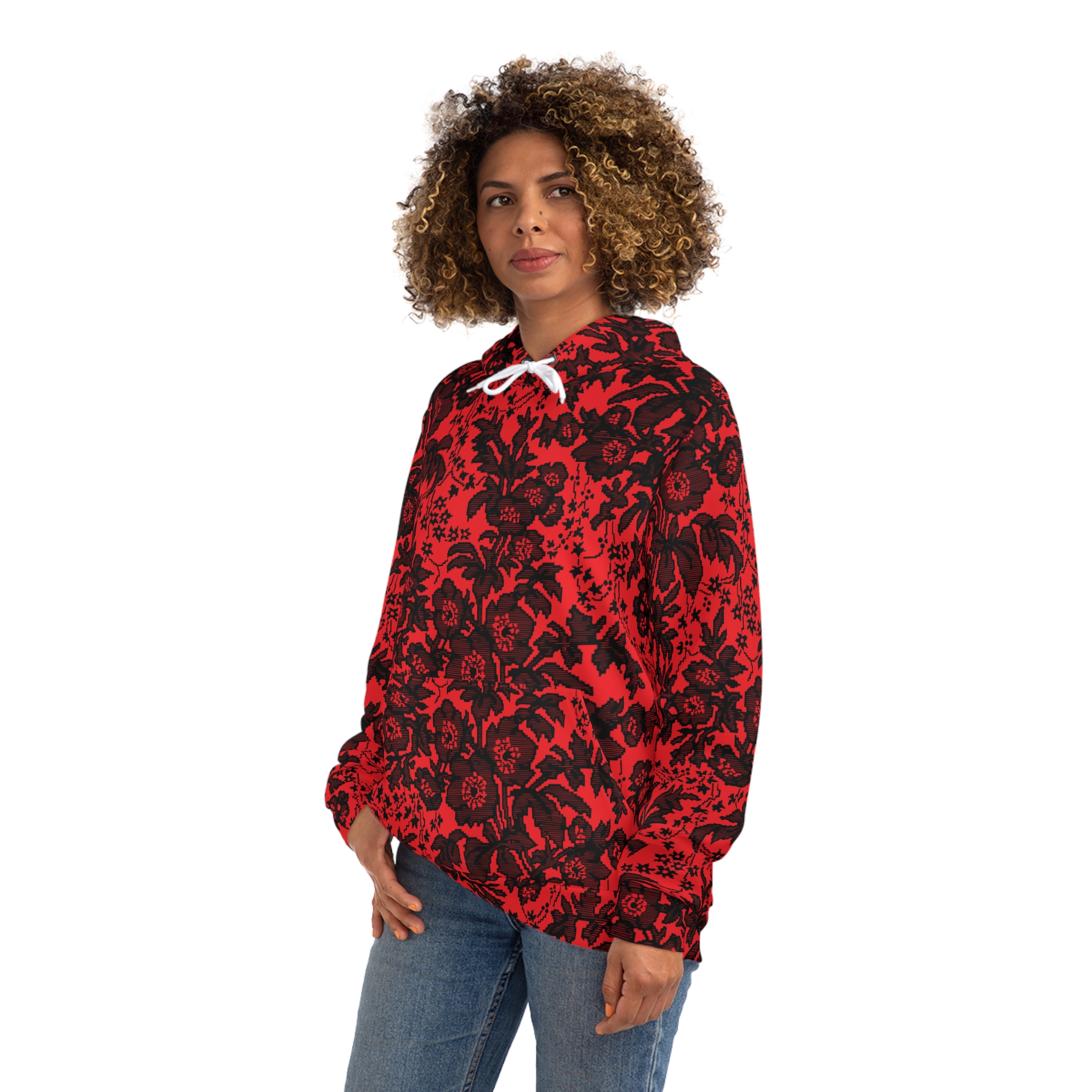Red Floral Hoodie