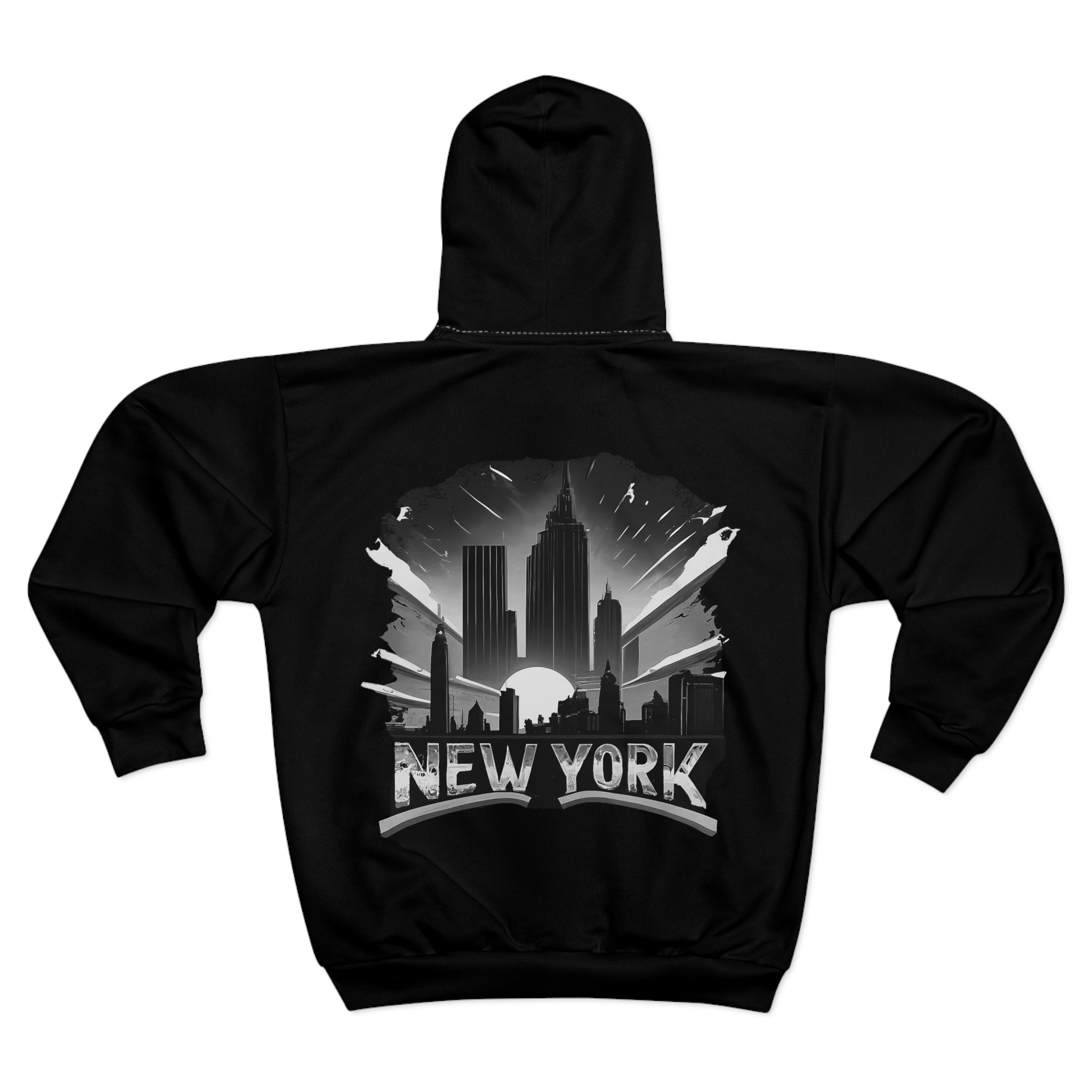 New York Skyline Unisex Zip Hoodie - Image 2