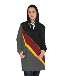 Diagonal Stripe Hoodie Dress — Women's Cozy AOP Pullover