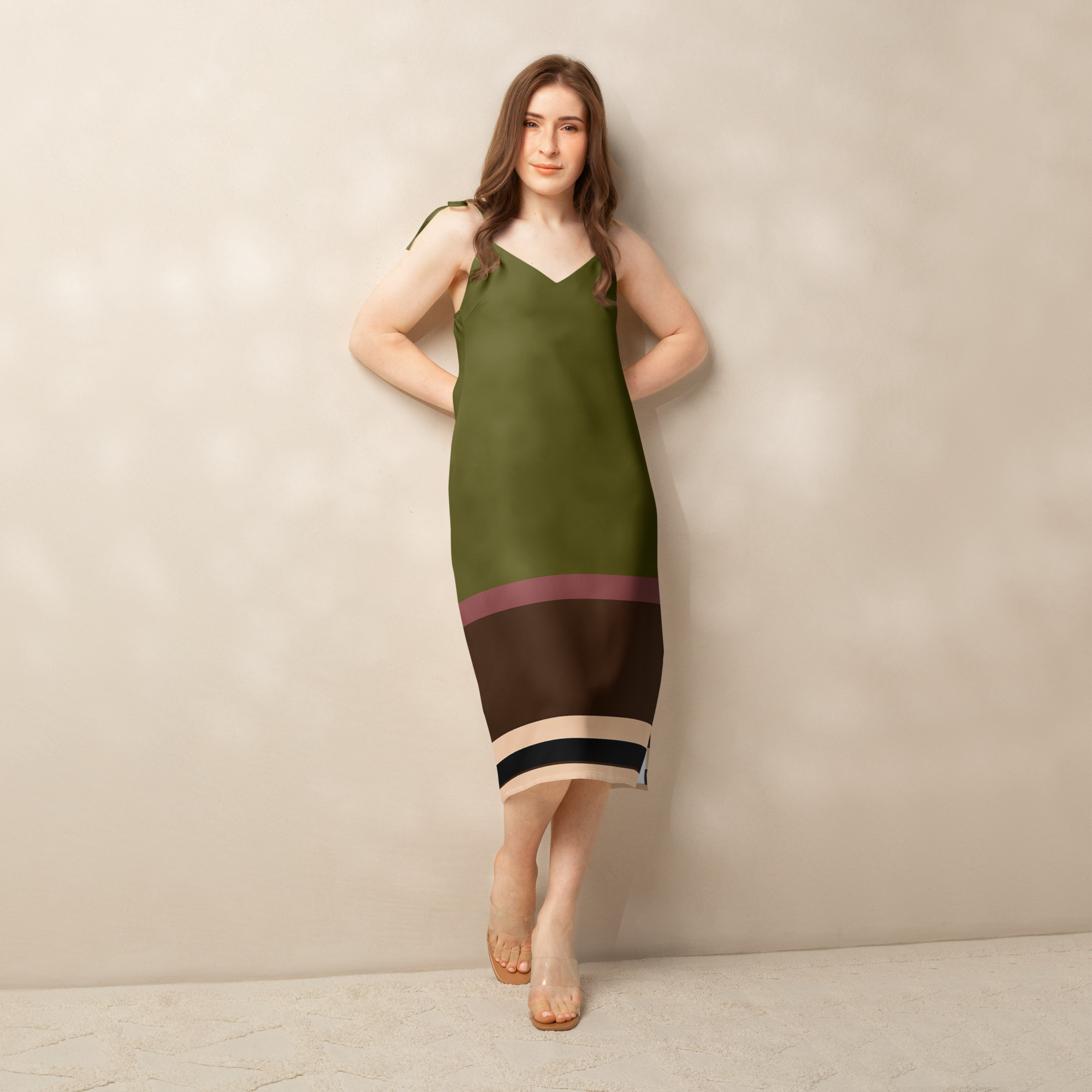 Tie-strap midi dress